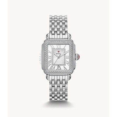 Michele Ladies Deco 16 Mother of Pearl Diamond Dial Watch MWW06V000002 ...