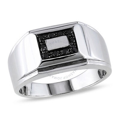 Amour Sterling Silver Black Spinel and White Sapphire Ring JMS004444 ...