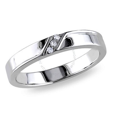 Amour Sterling Silver 0.06 CT Natural Diamond Crossover Ring - High Polish, Buttercup Setting (Sizes 5-9)