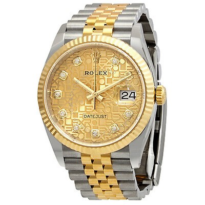 Rolex Datejust 31 Champagne Diamond Dial Ladies Steel and 18kt Yellow ...