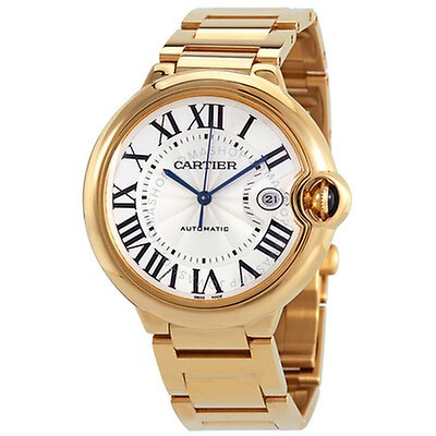 Cartier Santos Large 18k Yellow Gold Automatic White Dial Men's Watch ...