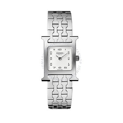 Hermes H Hour White Dial Brown Leather Ladies Watch 036732WW00 ...