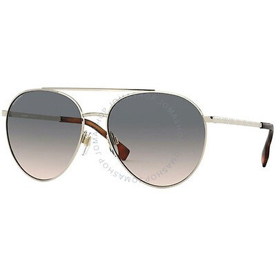 Burberry Grey Mirror Rose Gold Aviator Ladies Sunglasses BE3092Q 11674Z ...