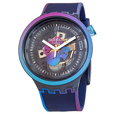 Swatch Blue Dial Black Silicone Men's Watch GB281 GB281 054362635134 ...