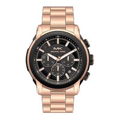 Michael Kors Runway Chronograph Black Dial Gold-Tone Men's Watch MK8265 ...