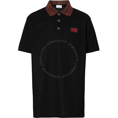 Burberry Contrast Logo Graphic Cotton Pique Polo Shirt 8025756 ...