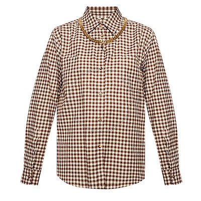 Burberry Long-sleeve Check Placket Cotton Pique Polo Shirt 8004799 ...
