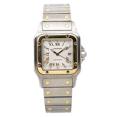 Cartier Santos Automatic Steel and 18kt Yellow Gold Men's Watch ...