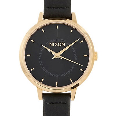 Montre Femme Nixon 38mm Boîtier Or/Noir Bracelet Cuir - Modèle A1250 510-00 Tout Neuf Avec Écrin