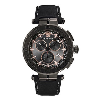 Tw Steel CEO 45mm Chronograph Black Dial Black Leather Men's Watch ...