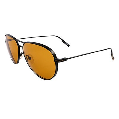 Ermenegildo Zegna Men's Shiny Light Bronze Aviator Sunglasses EZ0011 ...