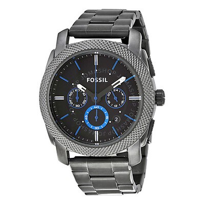 Fossil Nate Chronograph Smoke Grey Dial Ion-plated Men's Watch JR1437 ...