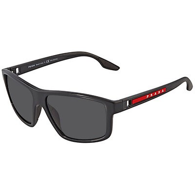 Prada Linea Rossa Dark Grey Hydrophobic Rectangular Men's Sunglasses ...