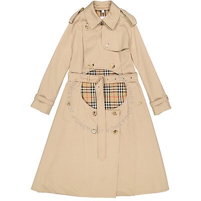 Burberry Ladies Red Belted Trench Coat 8010041 - Apparel, Burberry ...