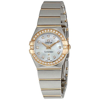 Omega Constellation Mother of Pearl Diamond Dial Ladies Watch 123.15.24 ...