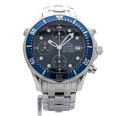 Omega Seamaster Chronograph Automatic Chronometer Blue Dial Men's Watch ...