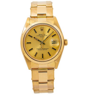 Rolex Pre-owned Rolex Oyster Perpetual Automatic Champagne Dial Men's ...