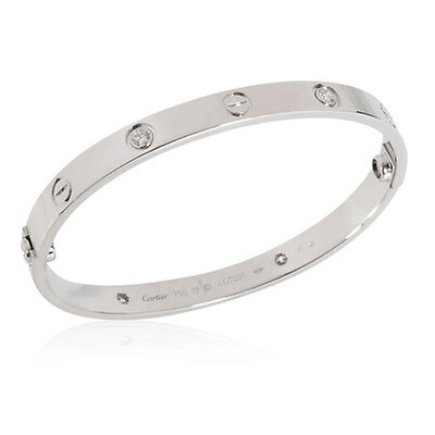 Cartier Pre-Owned Love Ring in 18K White Gold 093179 - Jomashop