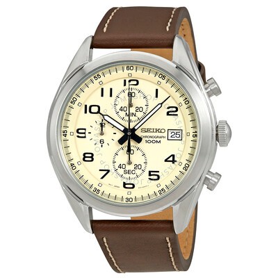 seiko chronograph white dial men's watch