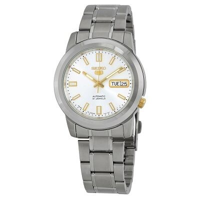 Seiko Series 5 Automatic Date Day Silver Dial Men S Watch Snkk09j1 Snkk09j1 Seiko Stainless Steel Jomashop