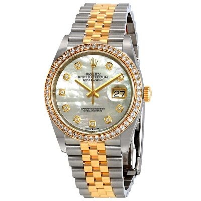 Rolex Datejust 36 Mother of Pearl Dial Stainless Steel and 18K Yellow ...