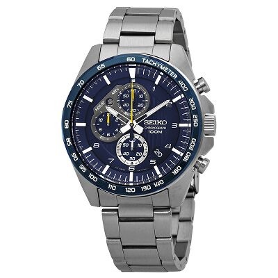 seiko chronograph blue