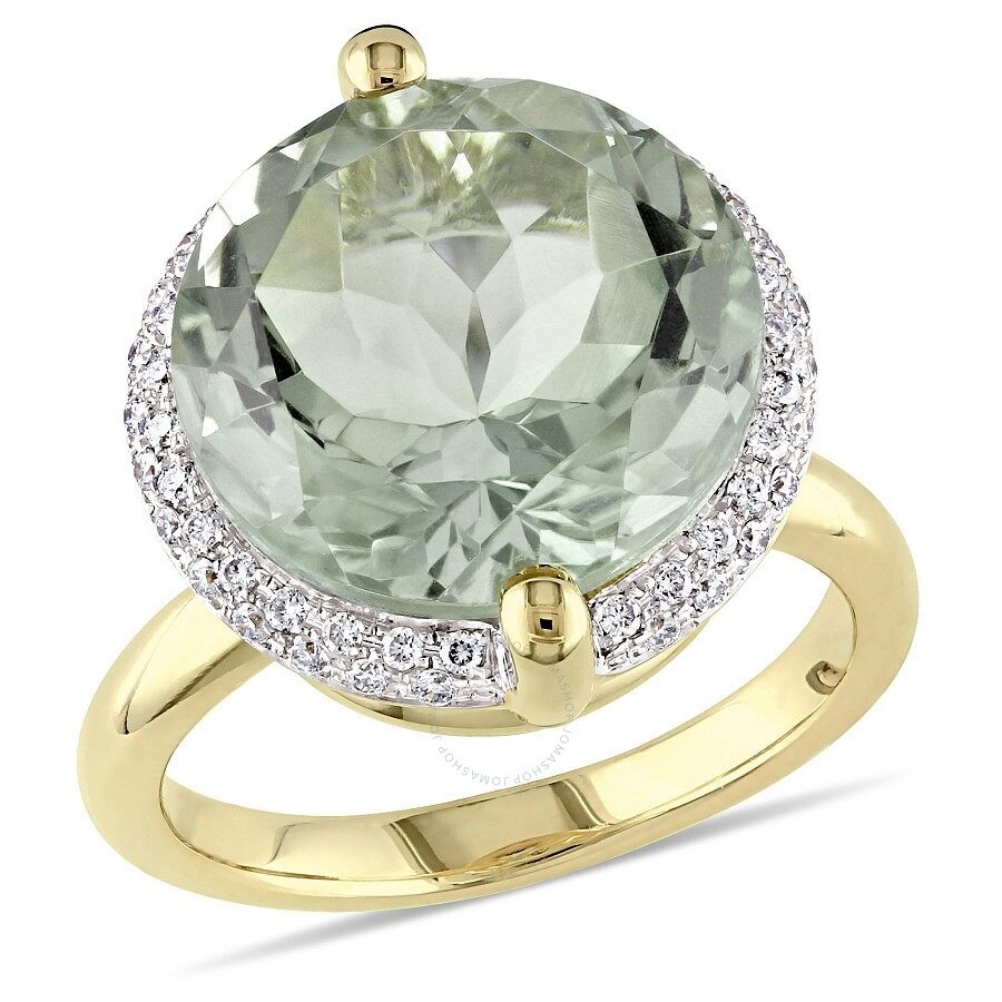 Amour 14K Yellow Gold 2 1/3 CT TGW Green Quartz Ring Set JMS006264-0800 ...