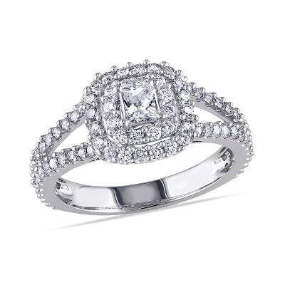 Amour 1/4 CT Round and Princess Diamonds TW Engagement Ring 10k Yellow ...