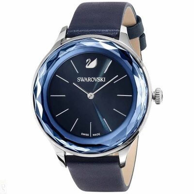 swarovski octea sport zebra swiss made women's black watch 50 meters 5040563