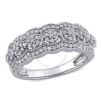 Amour Sterling Silver 1/5 CT TDW Diamond Halo Cocktail Ring JMS005823 ...