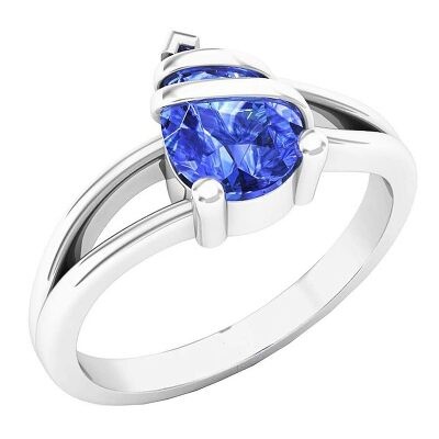 Amour Delmar 1/10 CT TW Diamond and Tanzanite Infinity Ring in Sterling ...