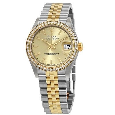 lady datejust 31 silver diamond dial steel and everose gold jubilee watch