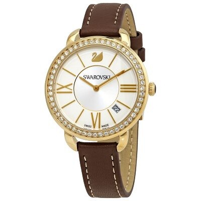 swarovski octea sport zebra swiss made women's black watch 50 meters 5040563