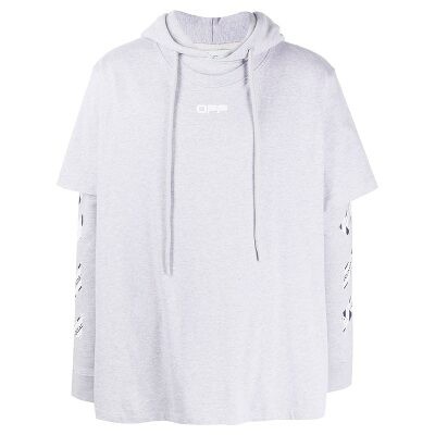 off white brush paint hoodie