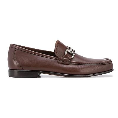 Salvatore Ferragamo Gancini Moccasin in Dark Brown, Brand Size 6.5 ...