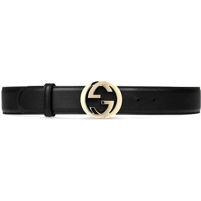 Gucci Ladies Black Leather Belt With Interlocking G Horsebit, Brand Size 75 550122 AP00G 1000 ...
