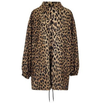 balenciaga leopard coat