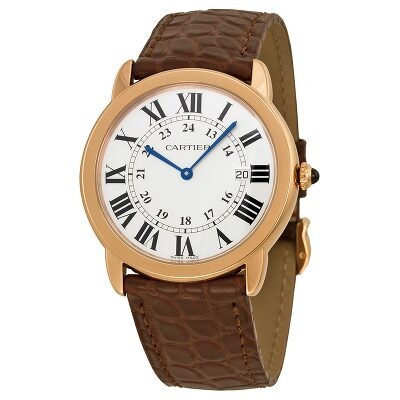 cartier mens leather watch