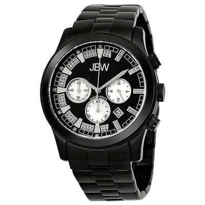 Jbw Jet Setter Black IP Multiple Time-Zone Diamond Men's Watch JB-6213 ...