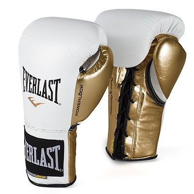 Everlast 16oz Professional Powerlock Training Boxing Gloves in Maroon/Gold 