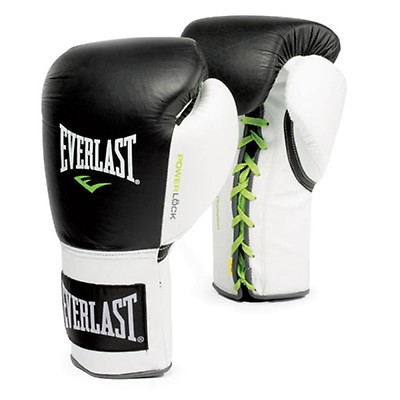 Everlast Powerlock Boxing Training Gloves 12oz Black & Gold 