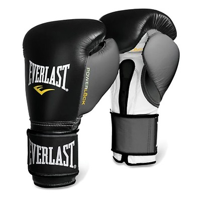 Black/White 14oz Laced Everlast 2200157 Powerlock Training Gloves 