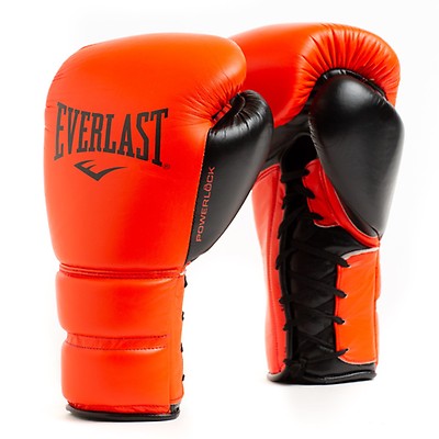 Everlast Powerlock2 Pro Hook & Loop Training Gloves, Red, 12 oz