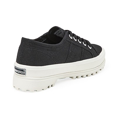 Superga negras plataforma online mujer