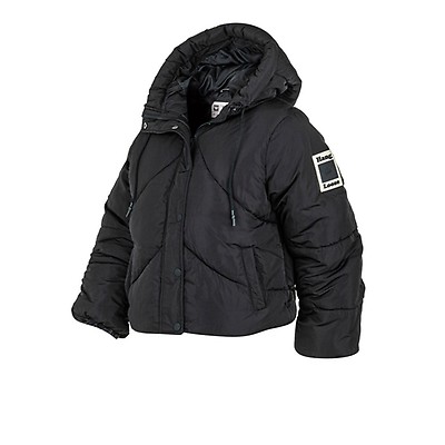 Campera De Abrigo Impermeable Con Capucha Reebok Core Mujer Negra