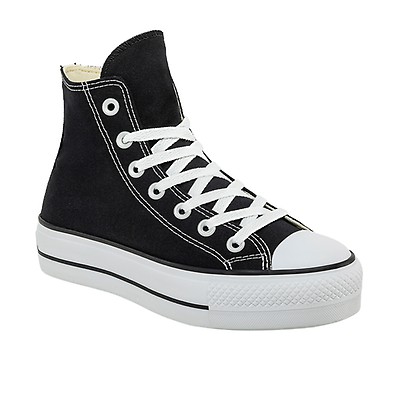 Converse altas negras online de cuero