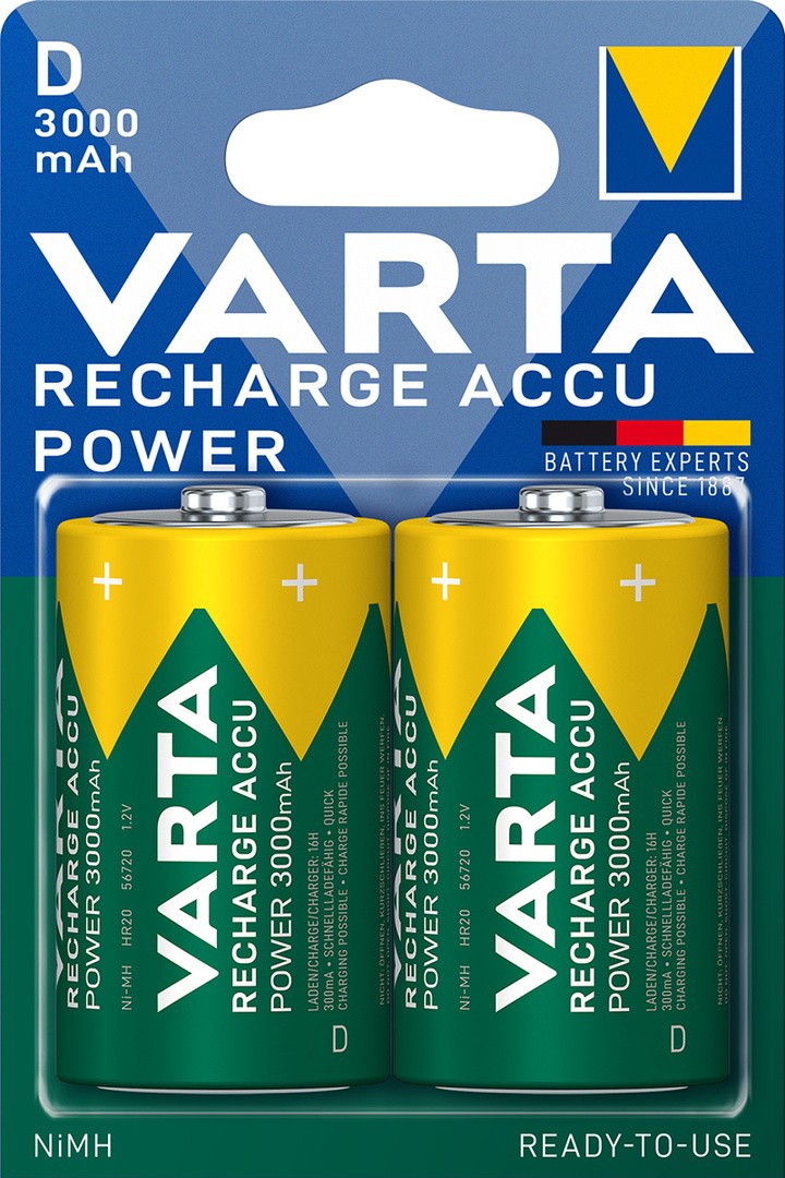 POLNILNI BATER.VLOŽEK VARTA NI-MH HR20 3000MAH 2KOM BL/2