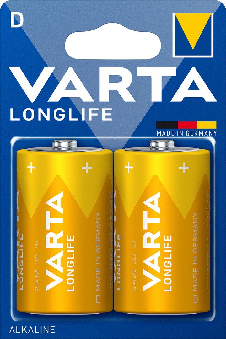 ALKALNI BATERIJSKI VLOŽEK VARTA LR20 D BL/2 LONGLIFE