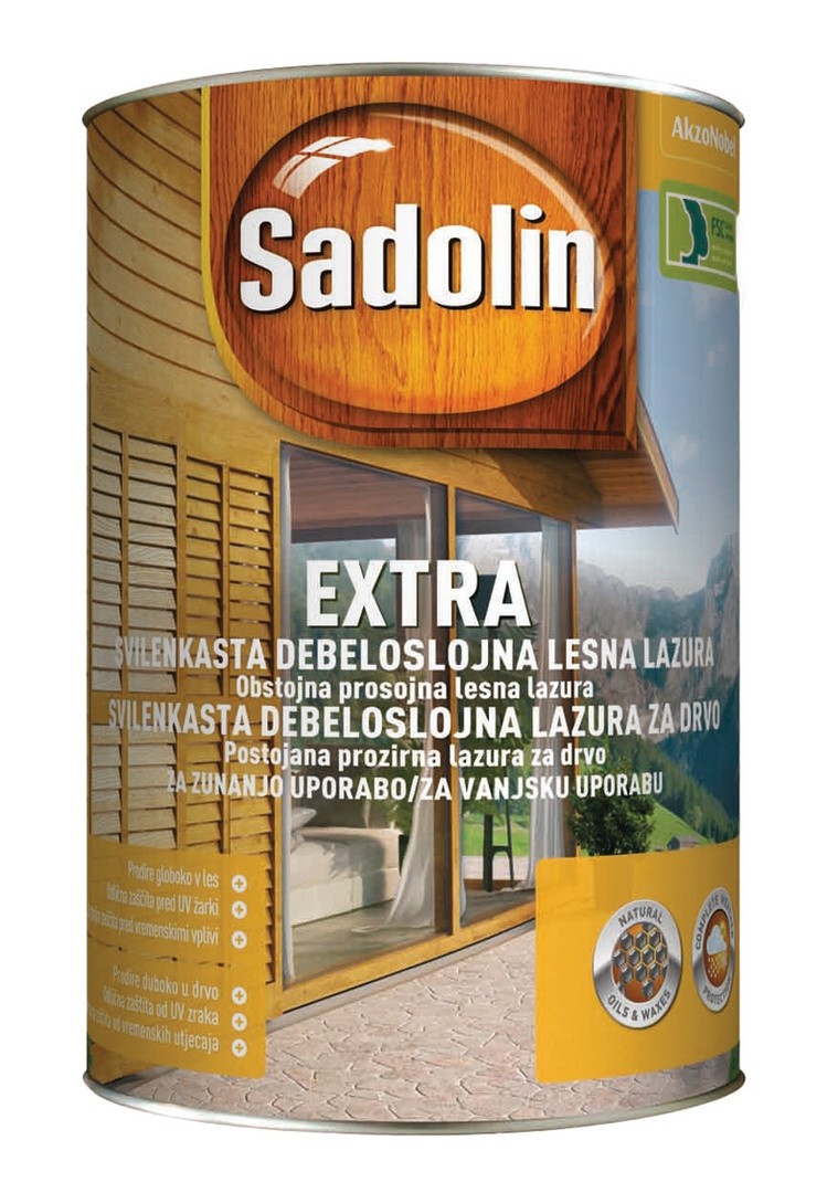 DEBELOSLOJNI PREMAZ SADOLIN EXTRA 1 BREZBARVEN 2.5 L
