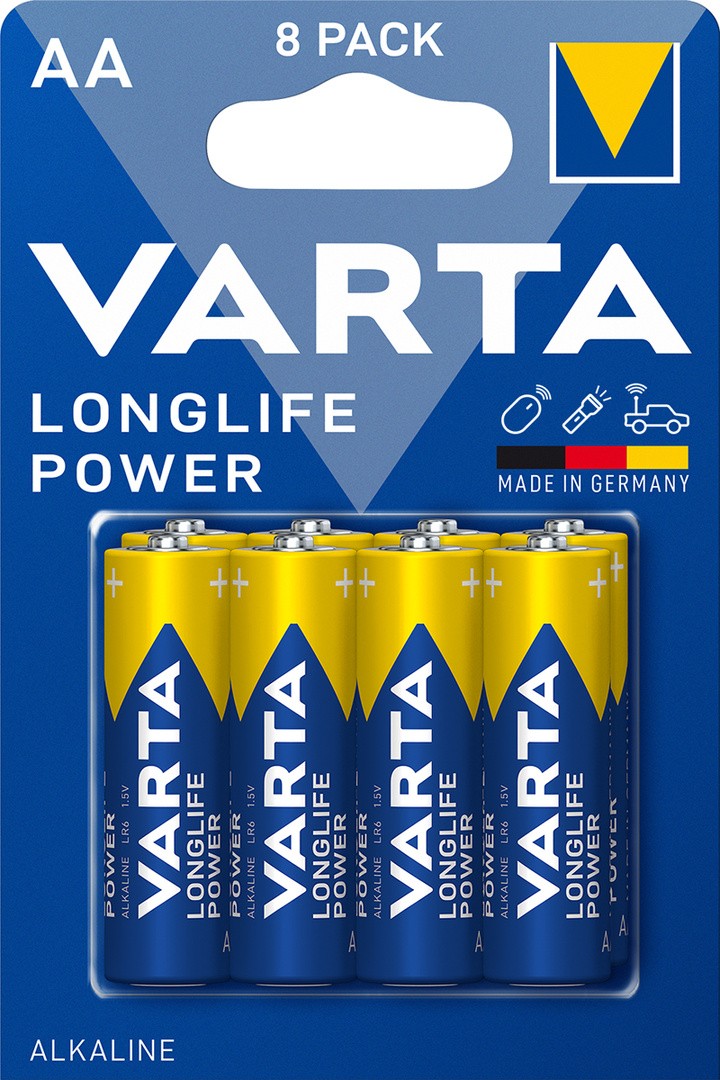ALKALNI BATERIJSKI VLOŽEK VARTA LR06/AA LONGLIFE POWER BL 8/1